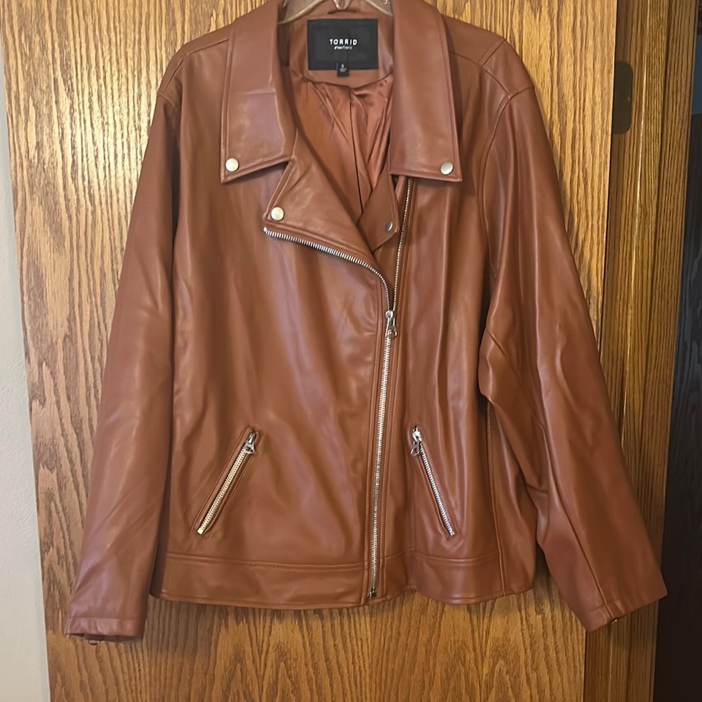 Torrid Brown Faux Leather Jacket
